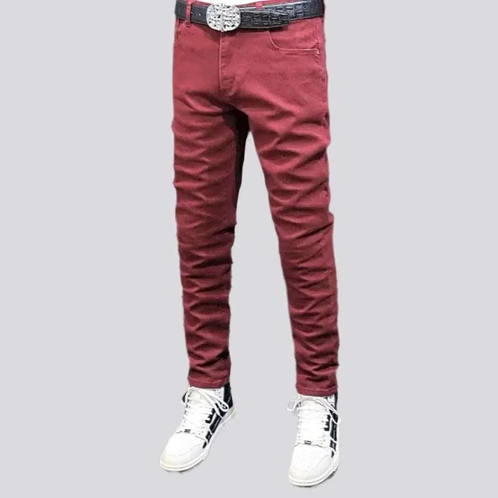 Slim men's solid jeans