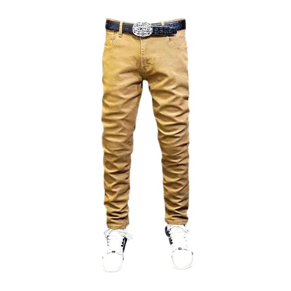 Slim men's solid jeans