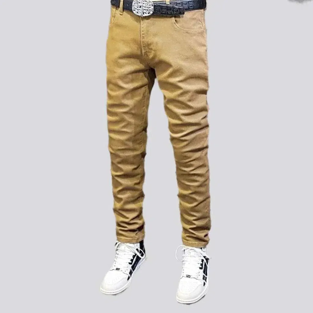 Slim men's solid jeans