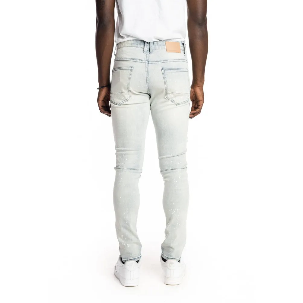 Slim Rip And Repaired Jeans - Hazy Blue