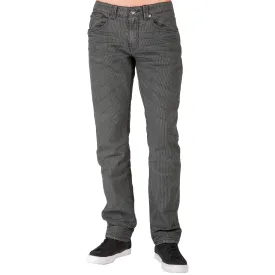 Slim Straight Premium Black Stretch Woven Vintage Wash Signature 5 pocket jeans Thin Textured Stripe