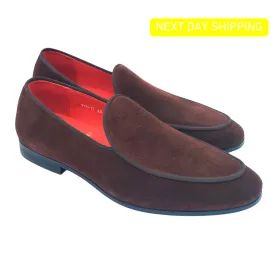 Slipper Loafers - Brown Suede Loafers