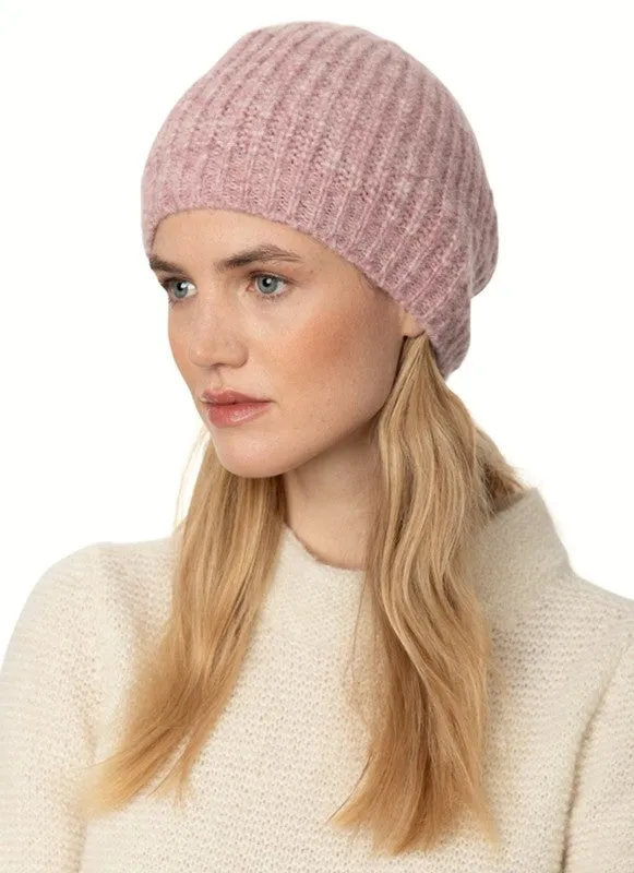 Slouchy Ribbed Hat - Pink - Fisherman Out of Ireland