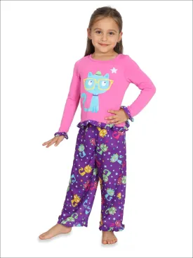 Smarty Cat Ruffled Pajama Set