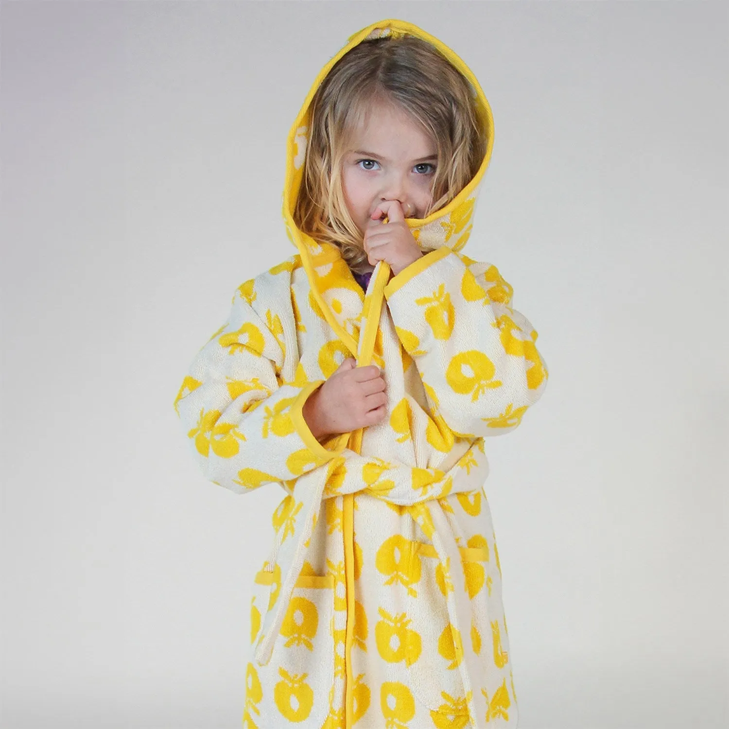 Småfolk Yellow Bathrobe Med Æbler