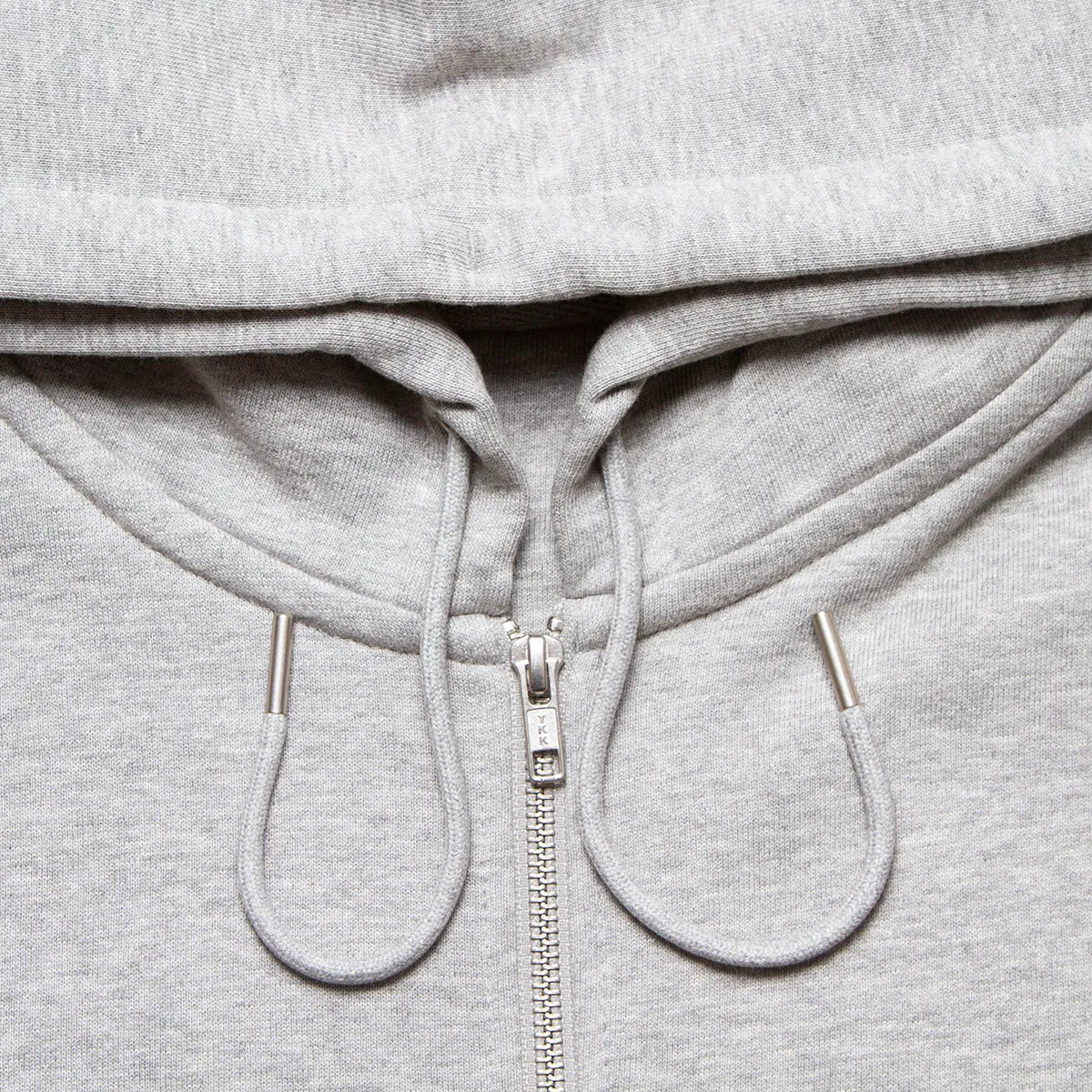 Smiley Crest - Zipped Hood - Grey