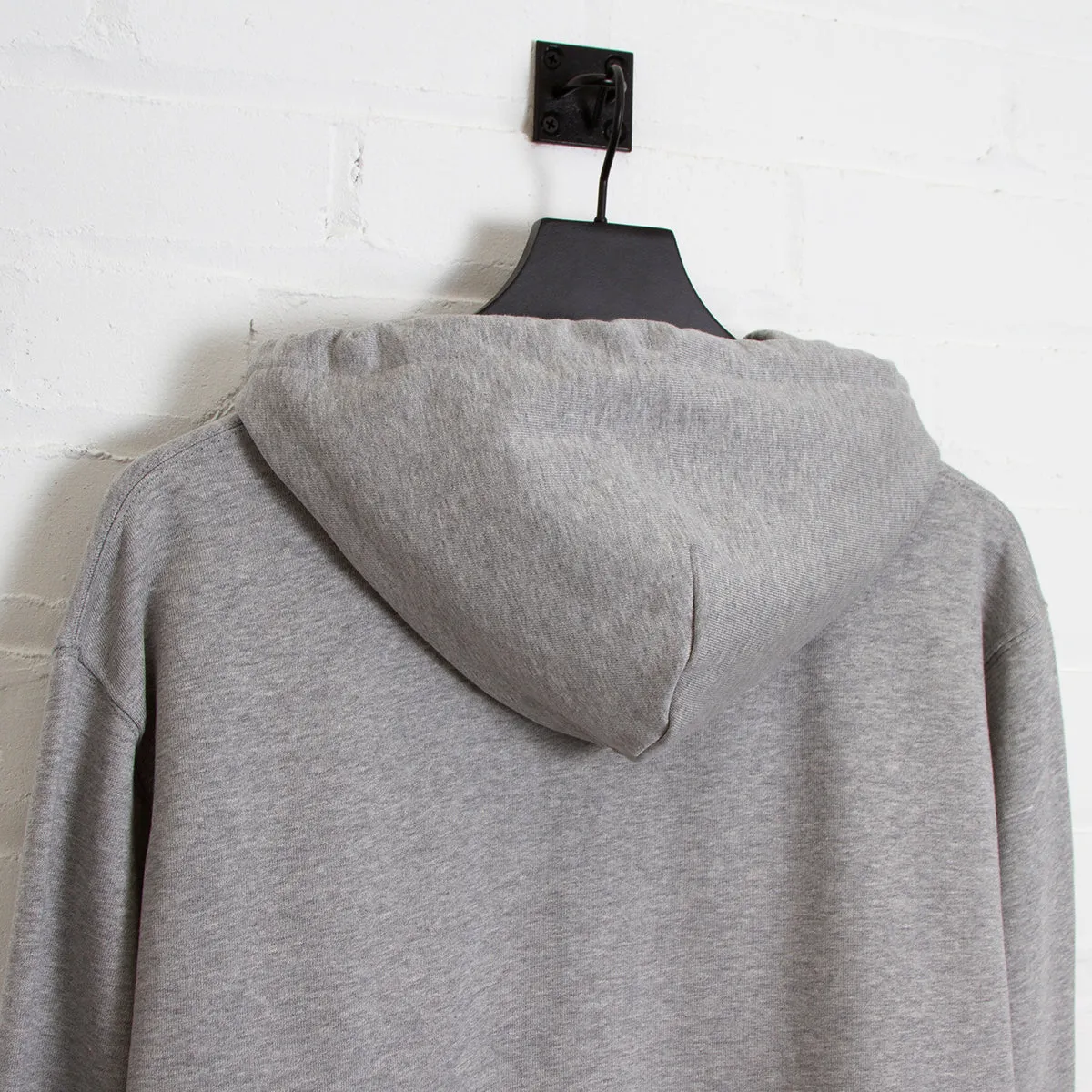 Smiley Crest - Zipped Hood - Grey