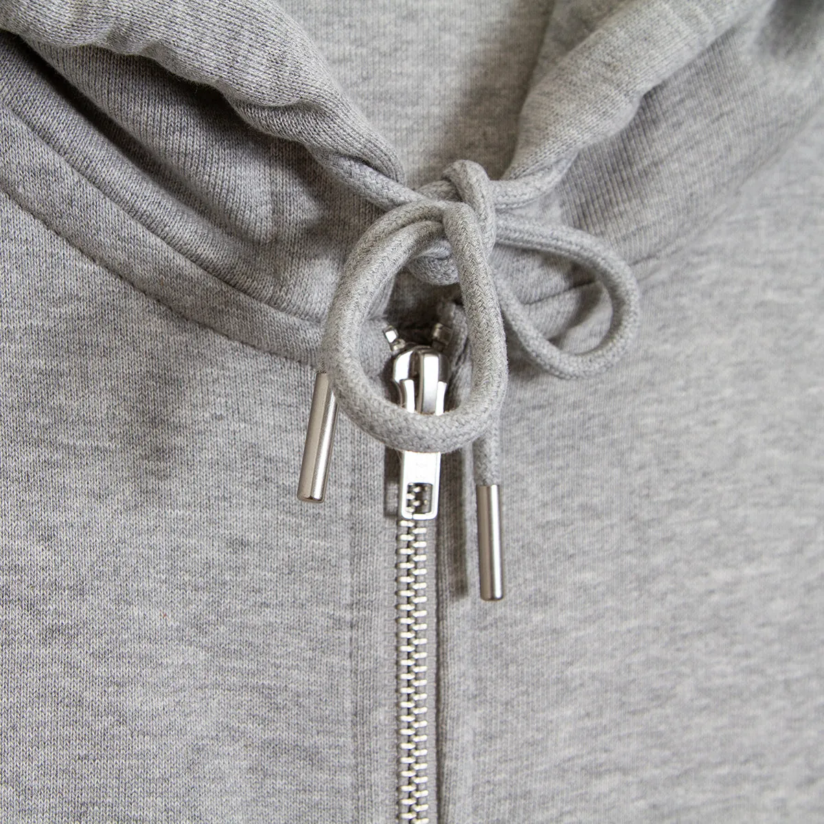 Smiley Crest - Zipped Hood - Grey