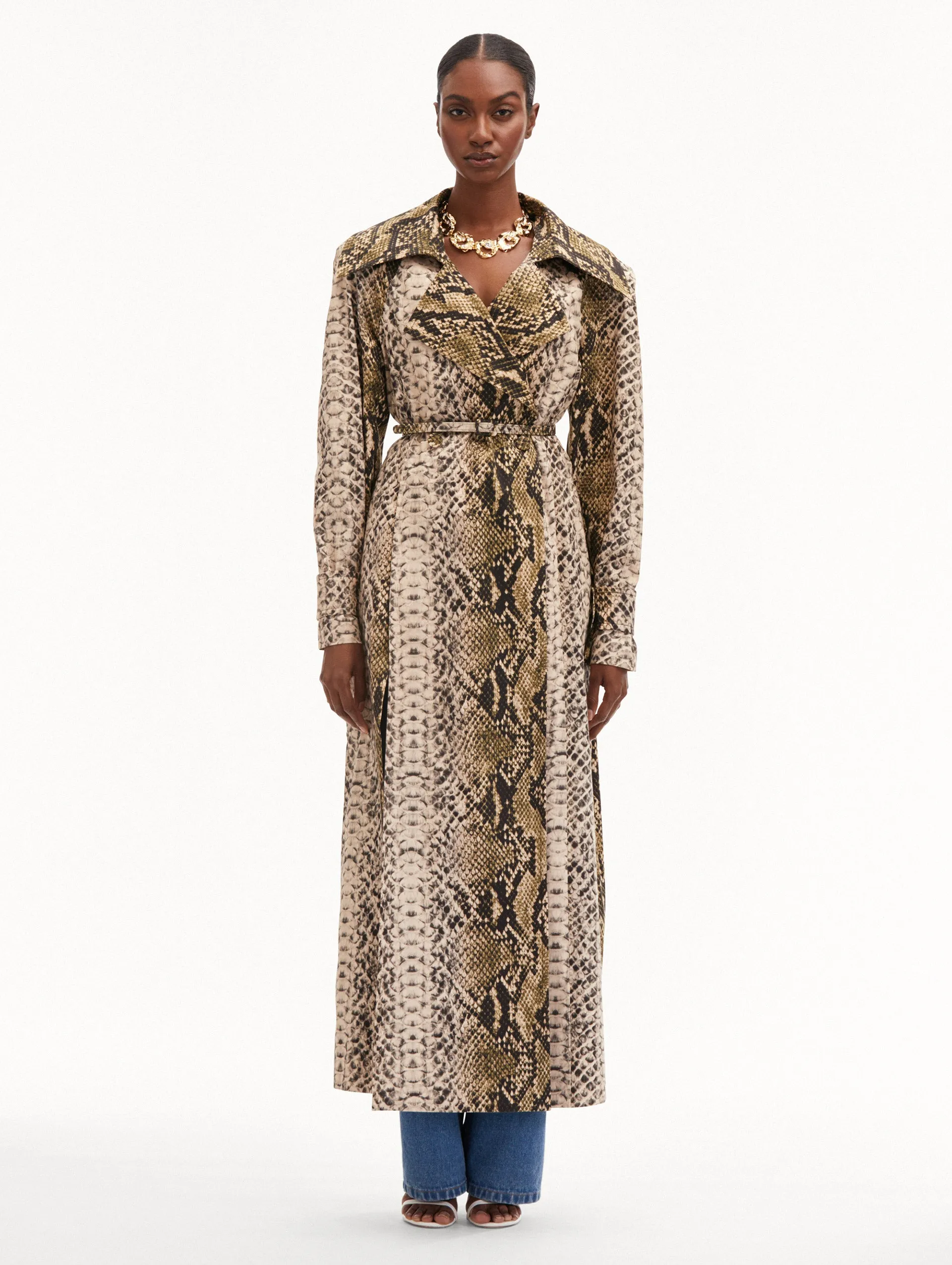 Snake Cotton Trench Coat