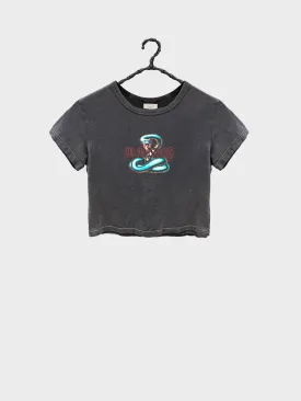 Snakey Bones Baby Tee - Washed Black