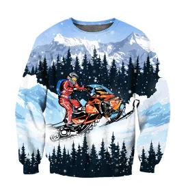 Snowboarding Forest Winter 3D All Printed Sweatshirt Zip Hoodie Christmas Shirt For Men And Women