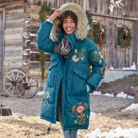 Snowflower Puffer Coat