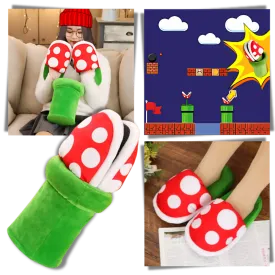 Soft Plush Mario Piranha Plant Slippers