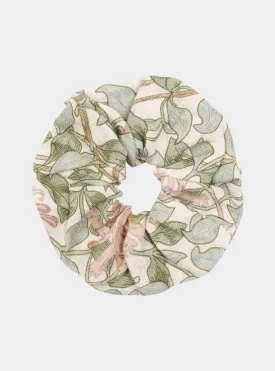 Soft Sage Honeysuckle Linen Scrunchie