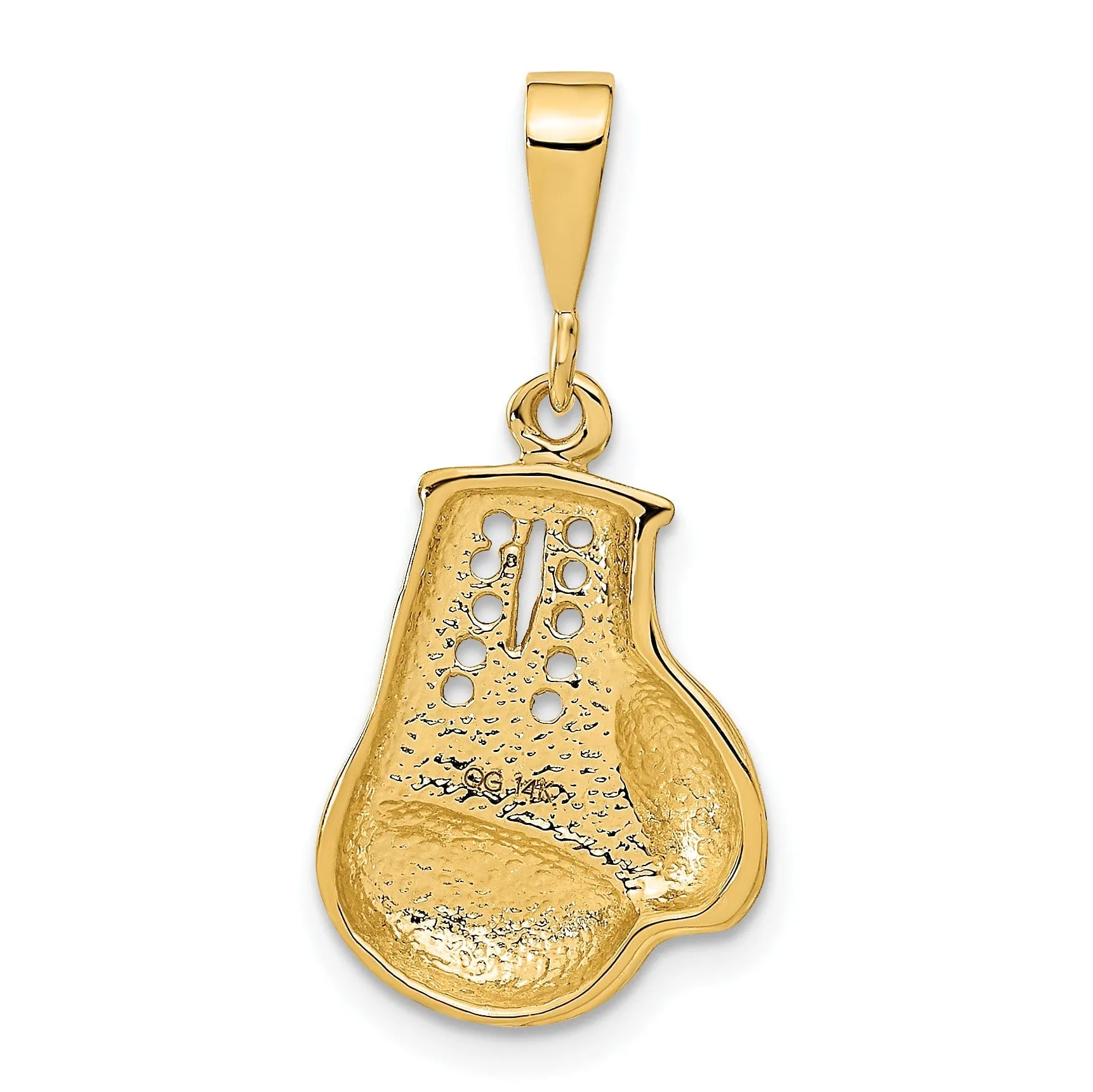 Solid 14k Yellow Gold Boxing Glove Pendant