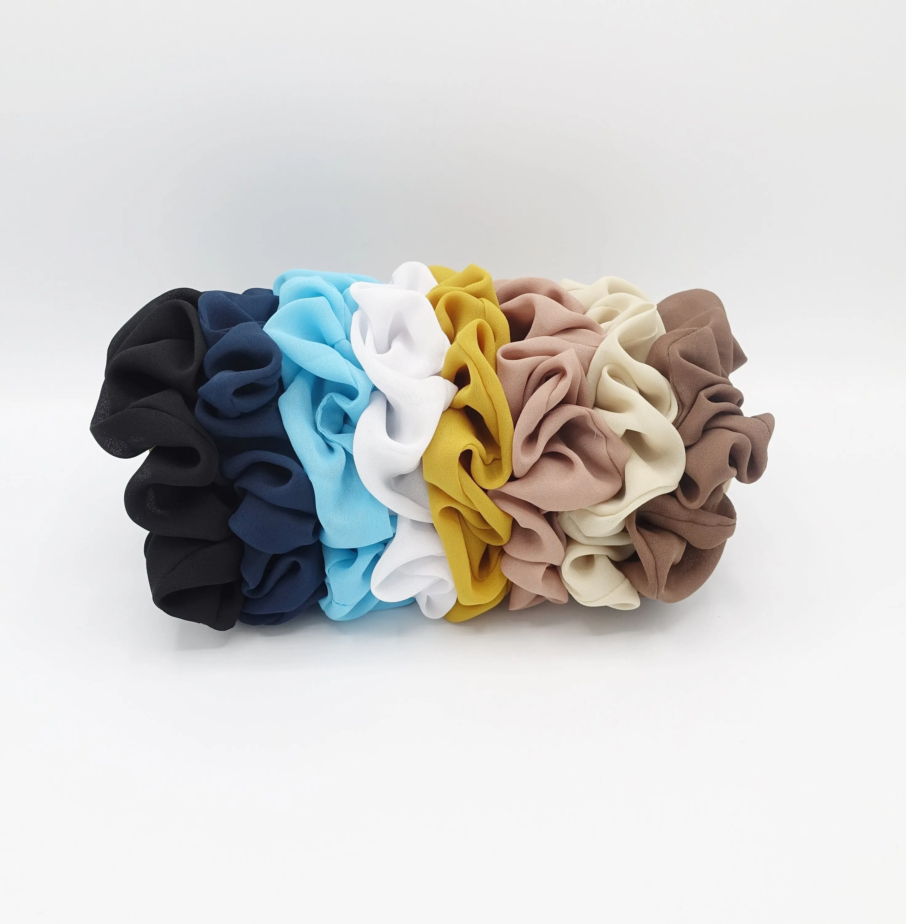 solid chiffon scrunchies women hair elastic accessories