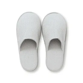 Spa Collection Waffle Slippers, Cloud Grey