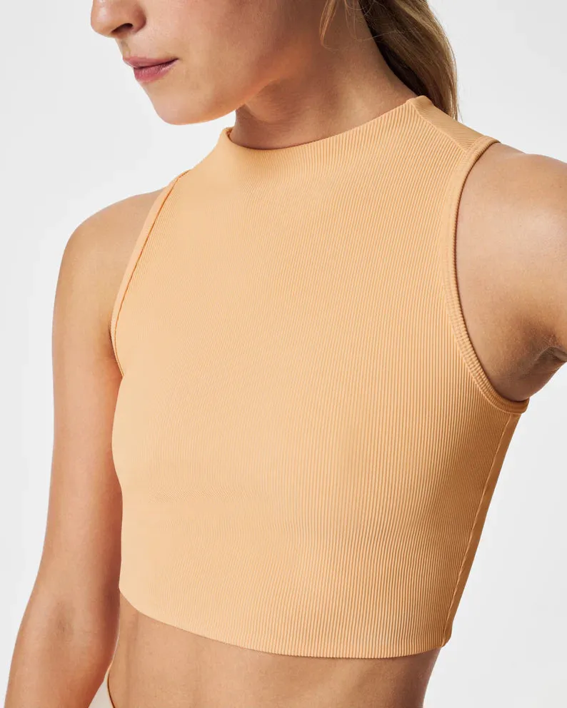 SPANX Contour Rib Mock Neck Crop Top