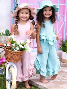 Springtime Fun Pastel Ruffle Pants Set