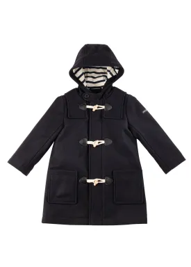 St Malo duffle-coat for children - in wool cloth (NAVY)