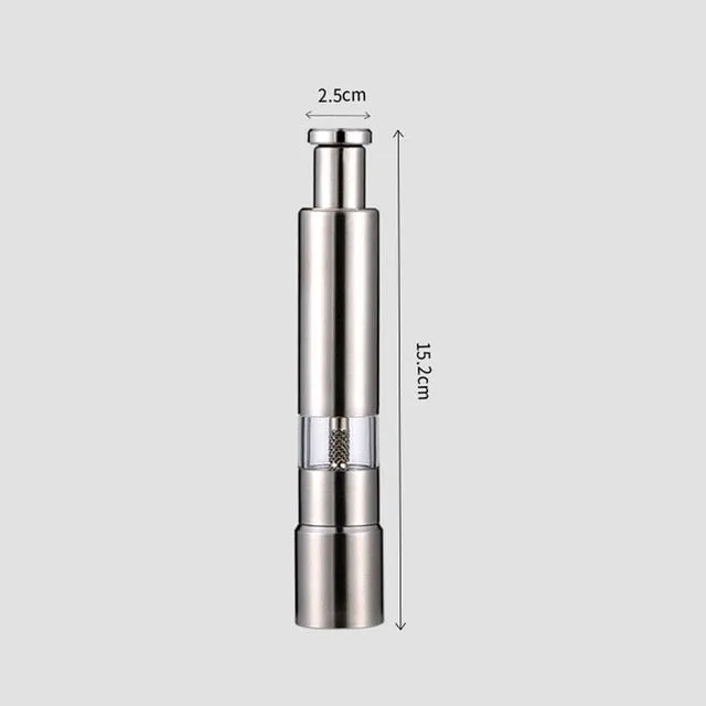 Stainless Steel Manual Salt and Pepper Grinder Set Push Pepper Mill