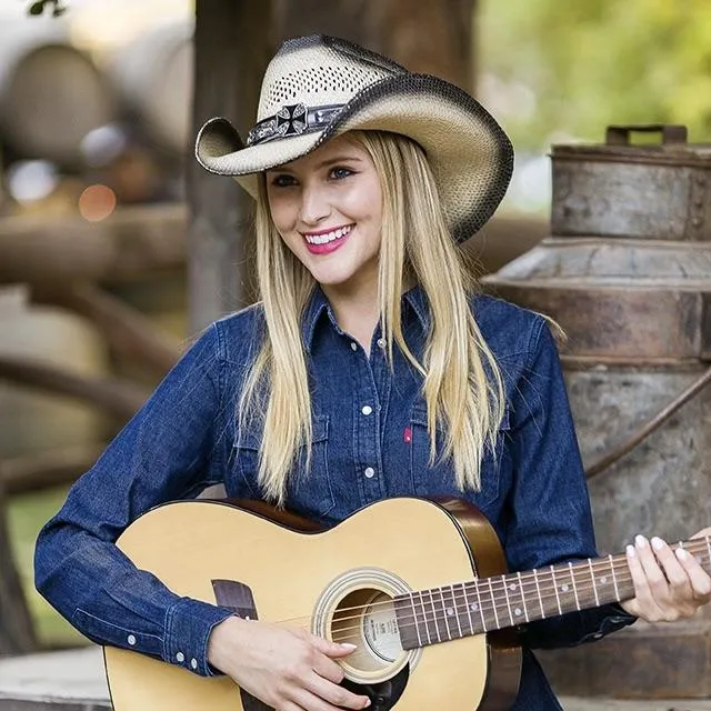 Stampede Women's Western Straw Hat - The Maltese Cross Black Stained