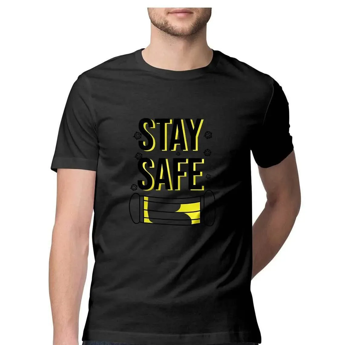 Stay Safe Round Neck T-shirt for Men