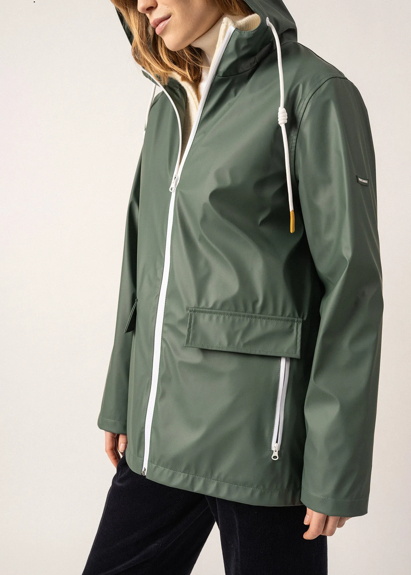 Ste Gabrielle hooded raincoat - lined (VEGETAL)