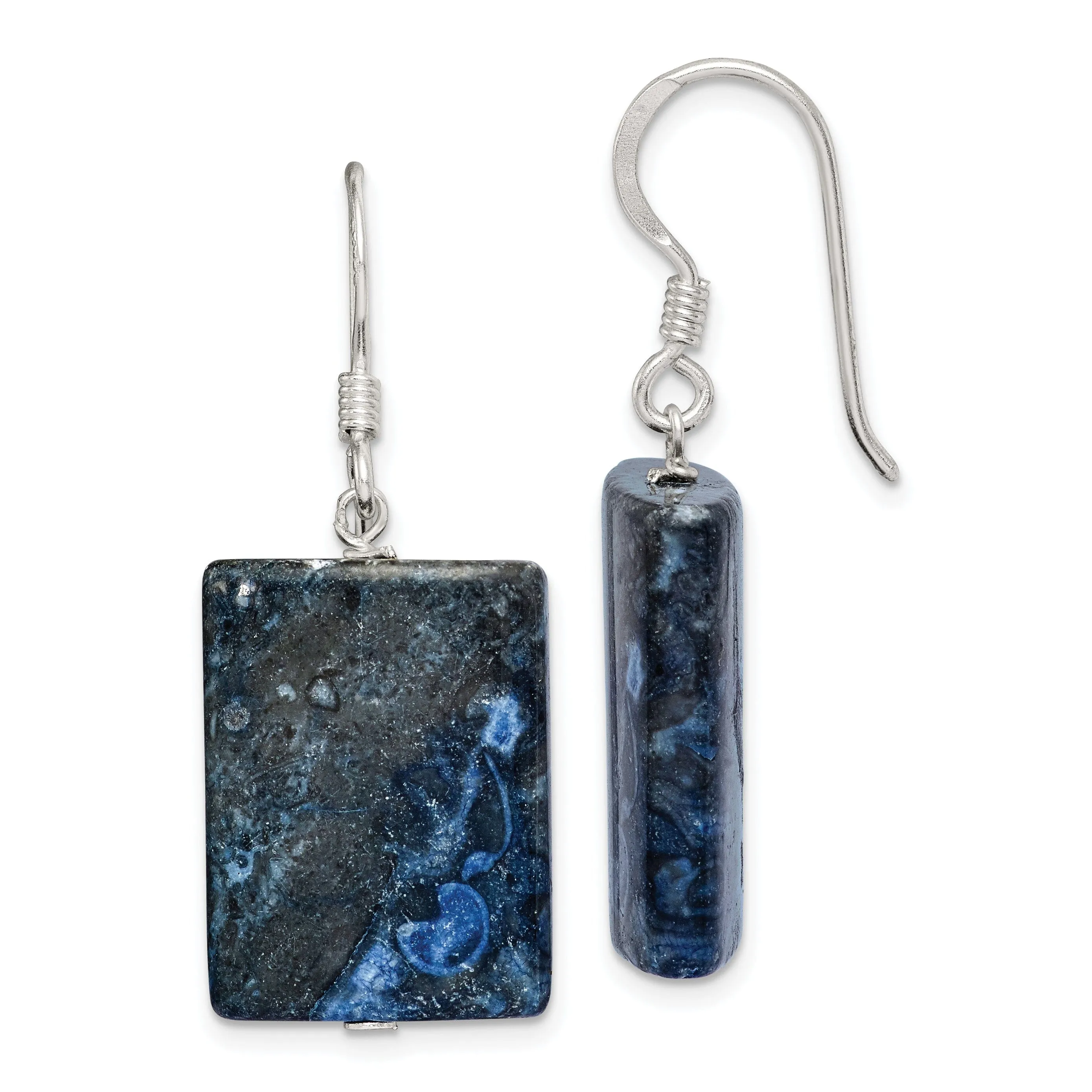 Sterling Silver Blue Lepidolite Drop Earrings