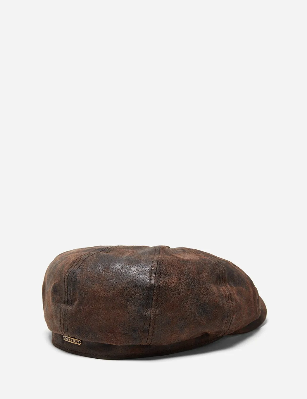 Stetson Hatteras Newsboy Cap (Pigskin) - Dark Brown