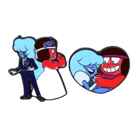 Steven Universe Ruby & Sapphire Enamel Pin Set