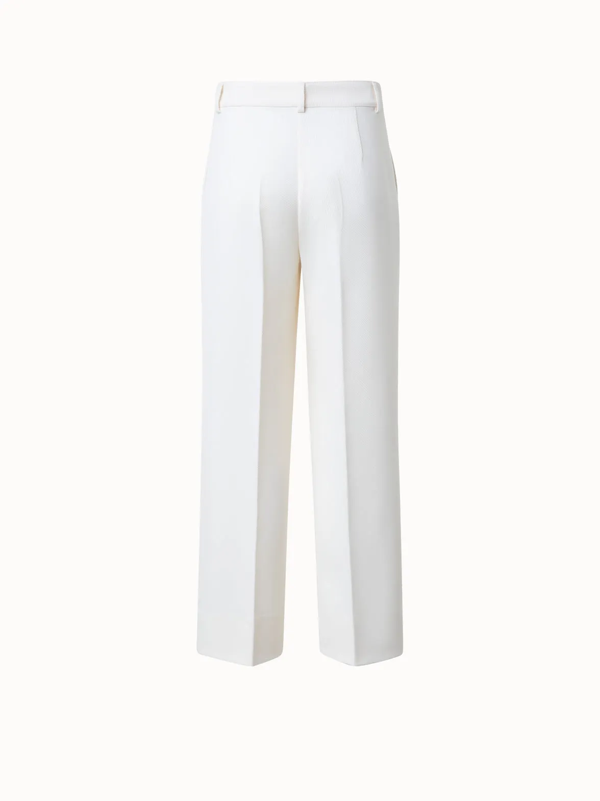 Straight Cropped Pants in Wool Tricotine