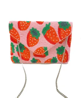 Strawberry Handmade Beaded Clutch