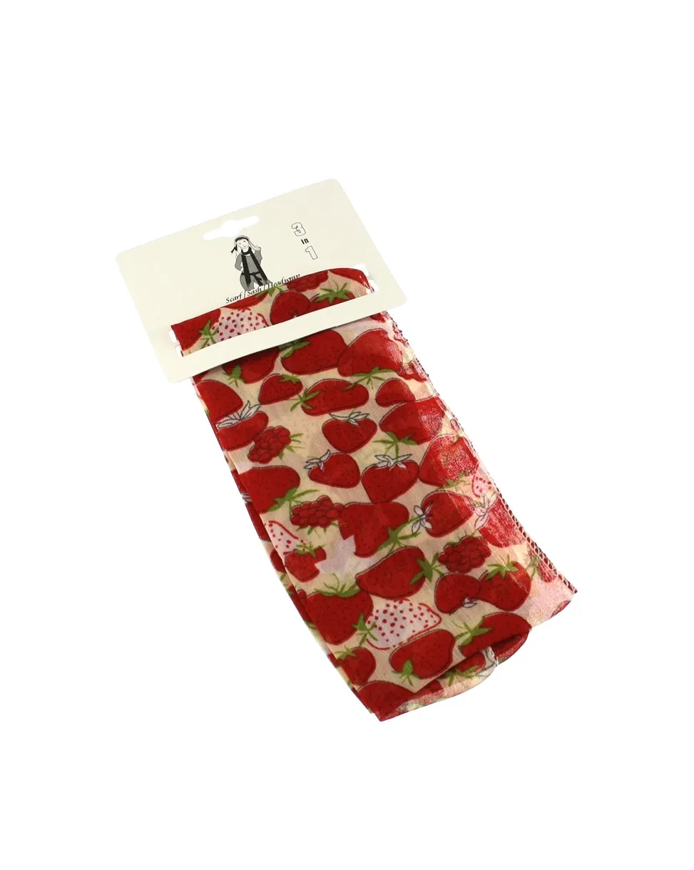 Strawberry Print on Sash (3 in 1)