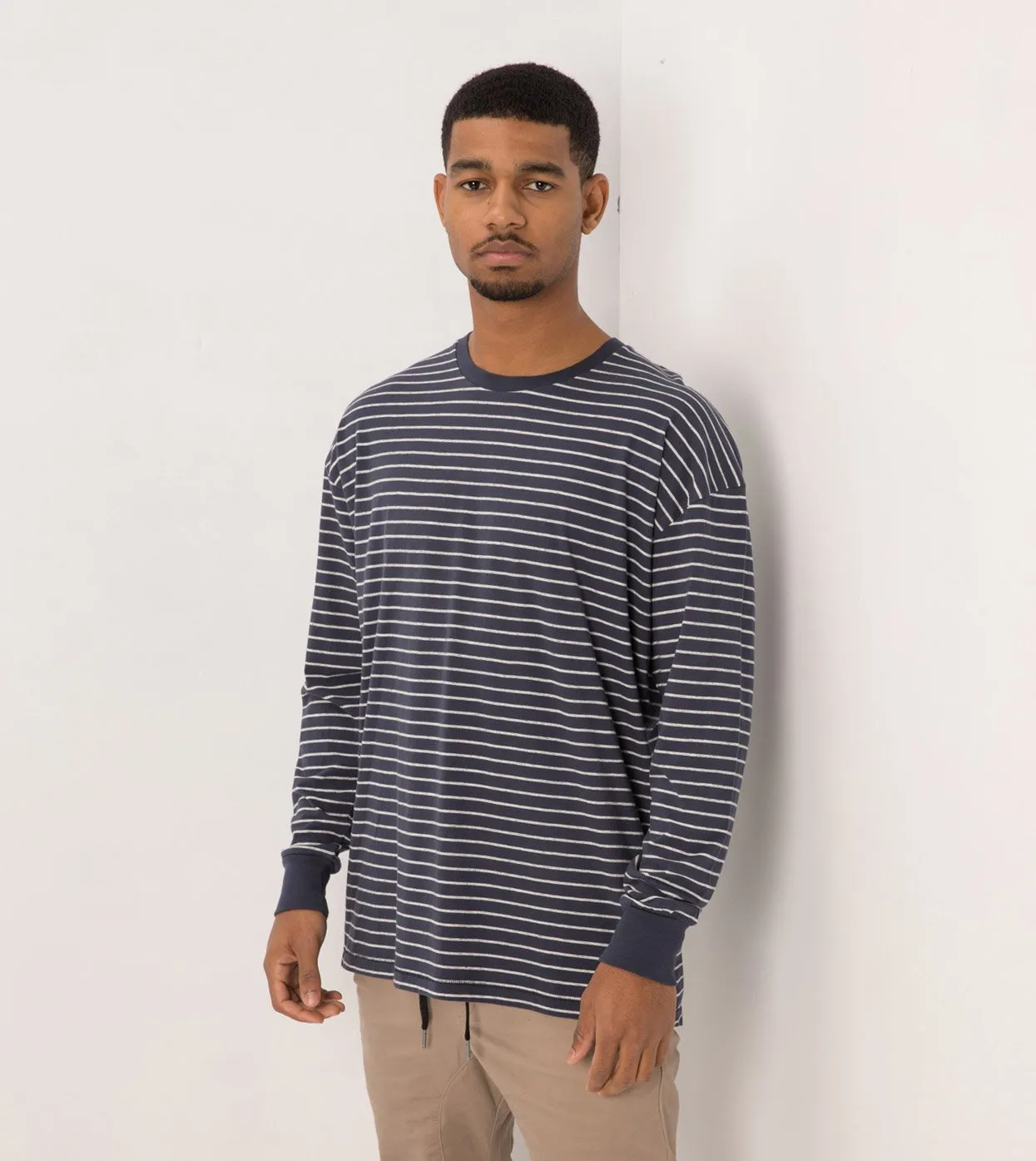 Stripe Rugger LS Tee Duke Blue/Storm Marle