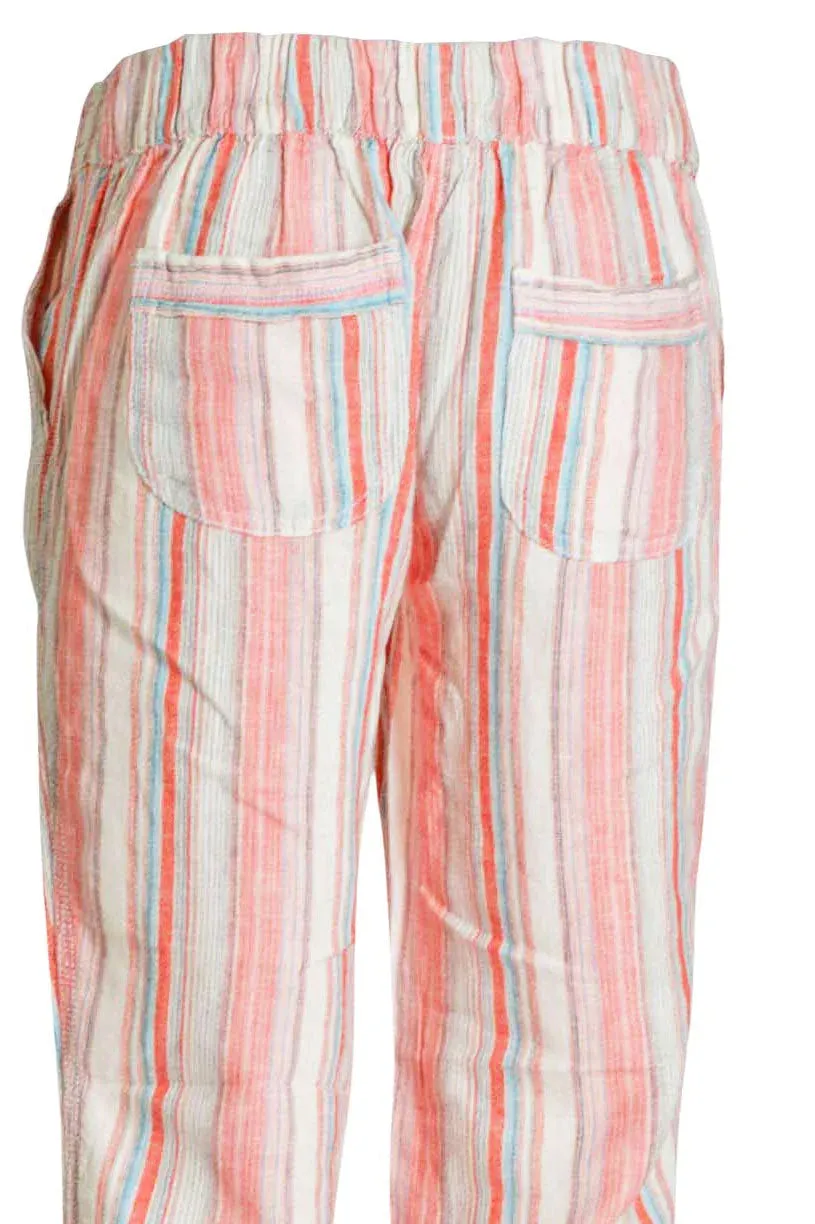 Striped Linen Blend Trousers