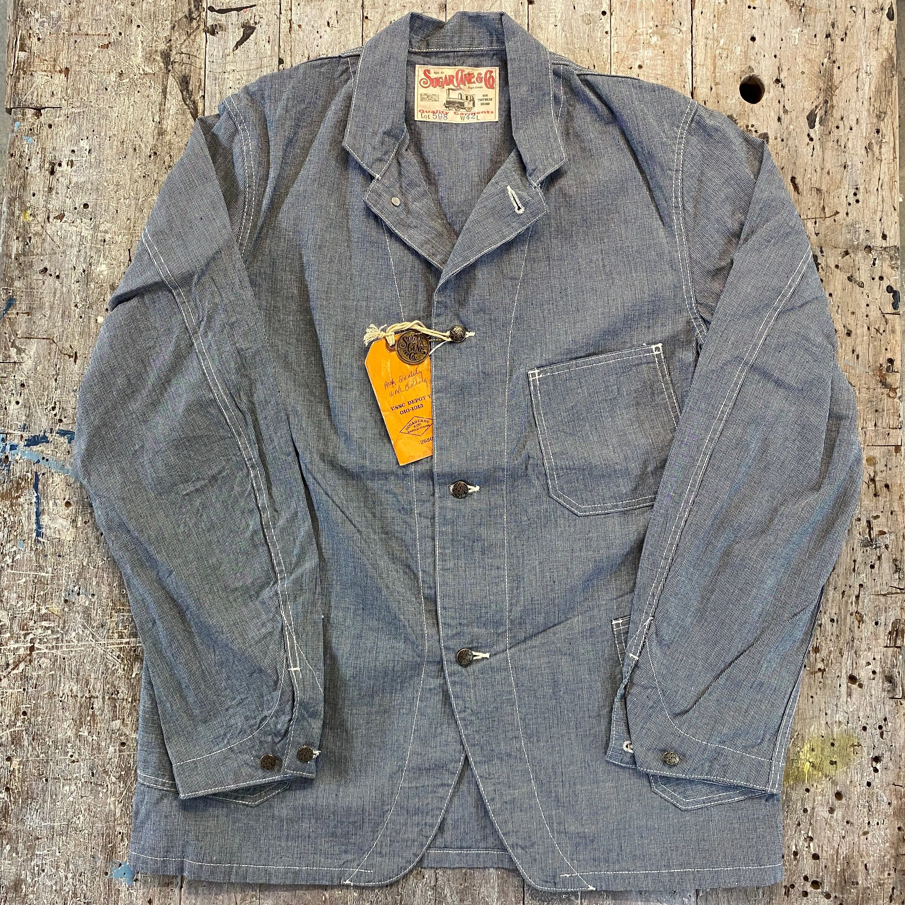 SUGARCANE PIN CHECK 8oz WORK COAT