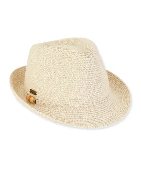 Sun N Sand Paper Straw Fedora Hat - Hh3095