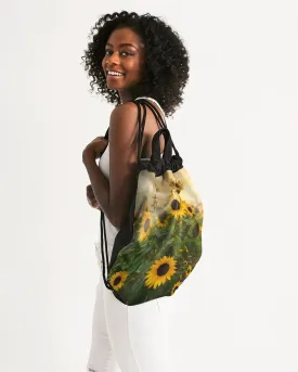 Sunflower Sunset Premium Canvas Drawstring Bag