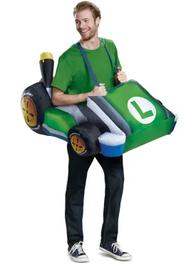 Super Mario Inflatable Luigi Kart Adults Costume