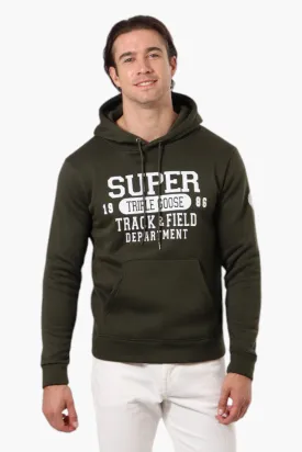 Super Triple Goose Track & Field Print Hoodie - Olive