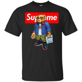 Supreme Bear Style Music T-shirt Men Cotton T-Shirt