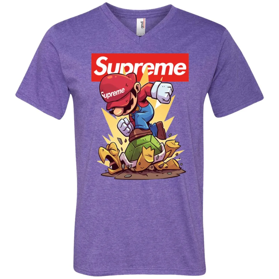 Supreme Mario Gaming T-shirt Men V-Neck T-Shirt