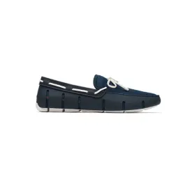 SWIMS Braided Lace Loafer Boat Shoes Navy / White