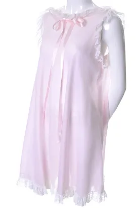 Sylvia Pedlar Iris Lingerie I Magnin Vintage Pink Lace Trimmed Nightgown