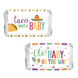 Taco 'Bout a Baby:  Baby Shower - Hershey's Miniatures Candy Bar Wrappers Stickers - 45 Stickers