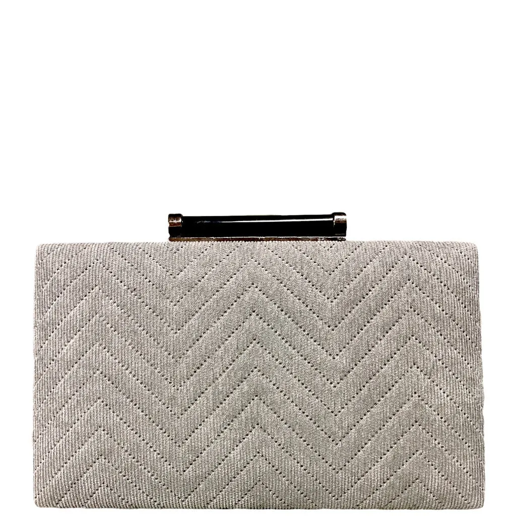 Terry Chevron Evening Clutch