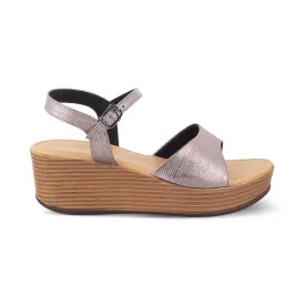 The Cannes Pewter Women's Dress Wedge Sandals Tresmode