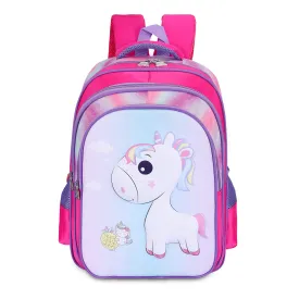 THE CLOWNFISH KidVenture Series Polyester 23 Litres Kids Backpack School Bag Daypack Sack Picnic Bag for Tiny Tots Child Age 5-7 years (Dark Pink)