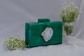 The  Green Baroque Rectangular Clutch